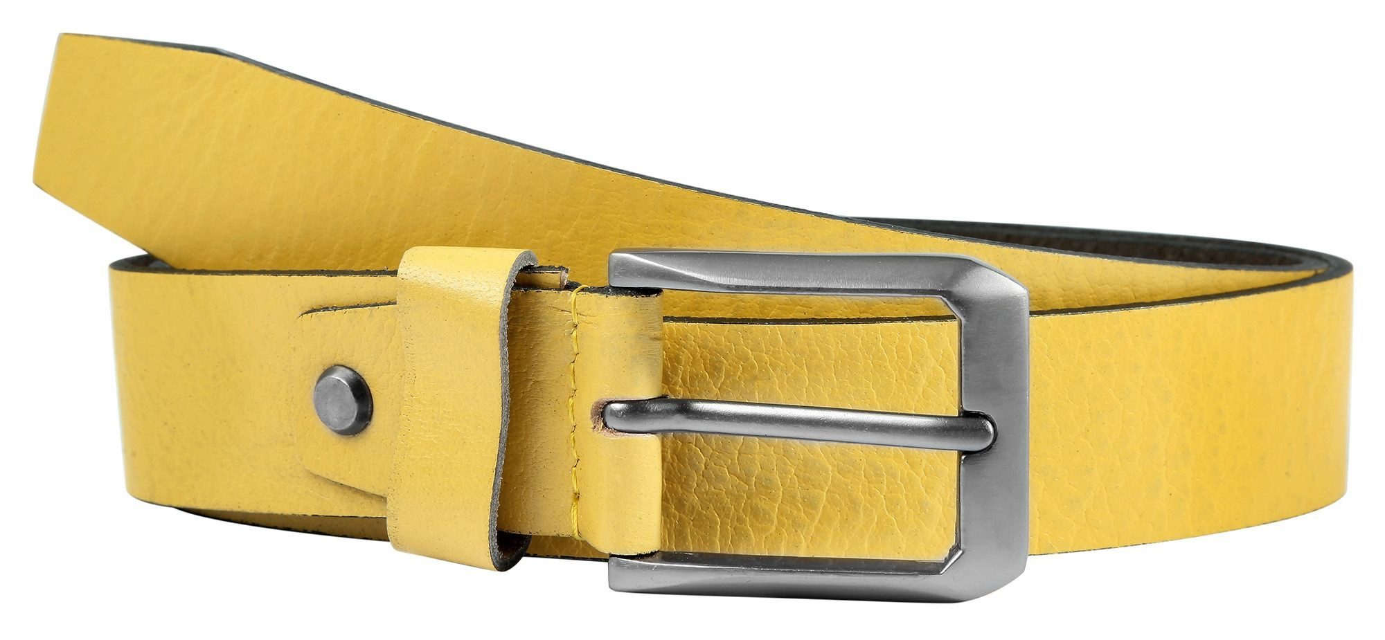 Leonardo Verrelli Ledergürtel 3100097 hochwertiges Echt Leder, gelb, 85 cm günstig online kaufen