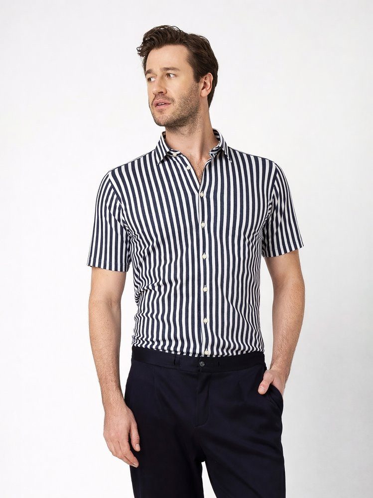 DESOTO Kurzarmhemd Casual Kent 1/2 Jerseyhemd, slim fit, Kentkragen, bügelfrei