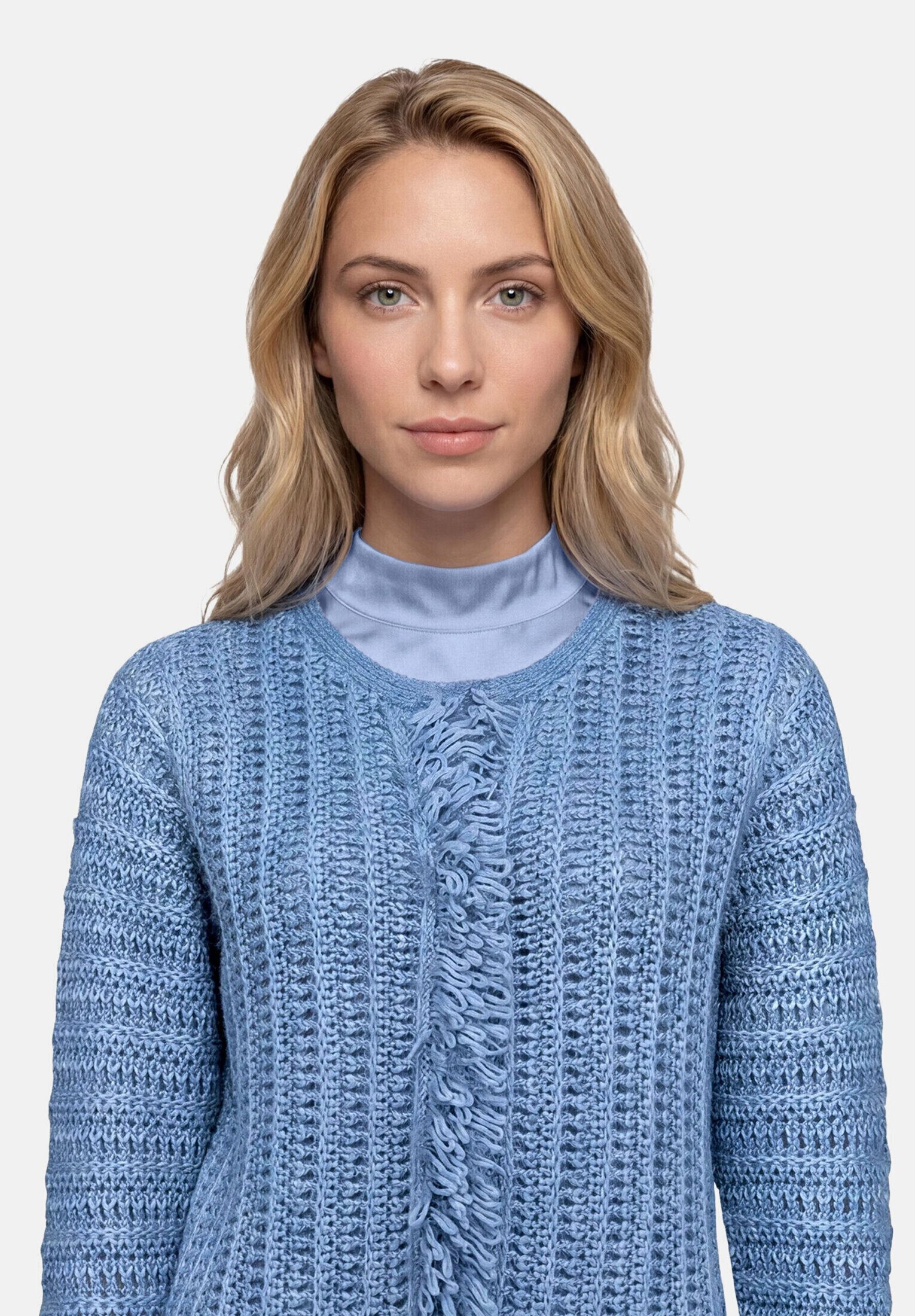 Betty Barclay Strickjacke Damen mit Fransen (1-tlg)