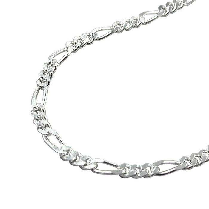 Erario D'Or Silberkette Anhängerkette diamantiert 50 cm Figarokette Silber 925