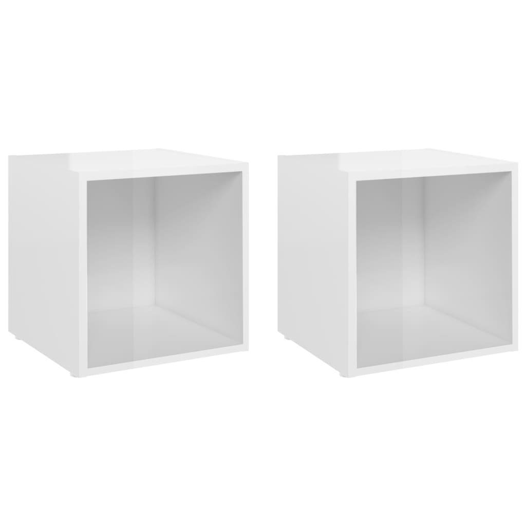 TV-Schränke Hochglanz-Weiß 37x35x37 Stk. Holzwerkstoff cm TV-Schrank 2 furnicato