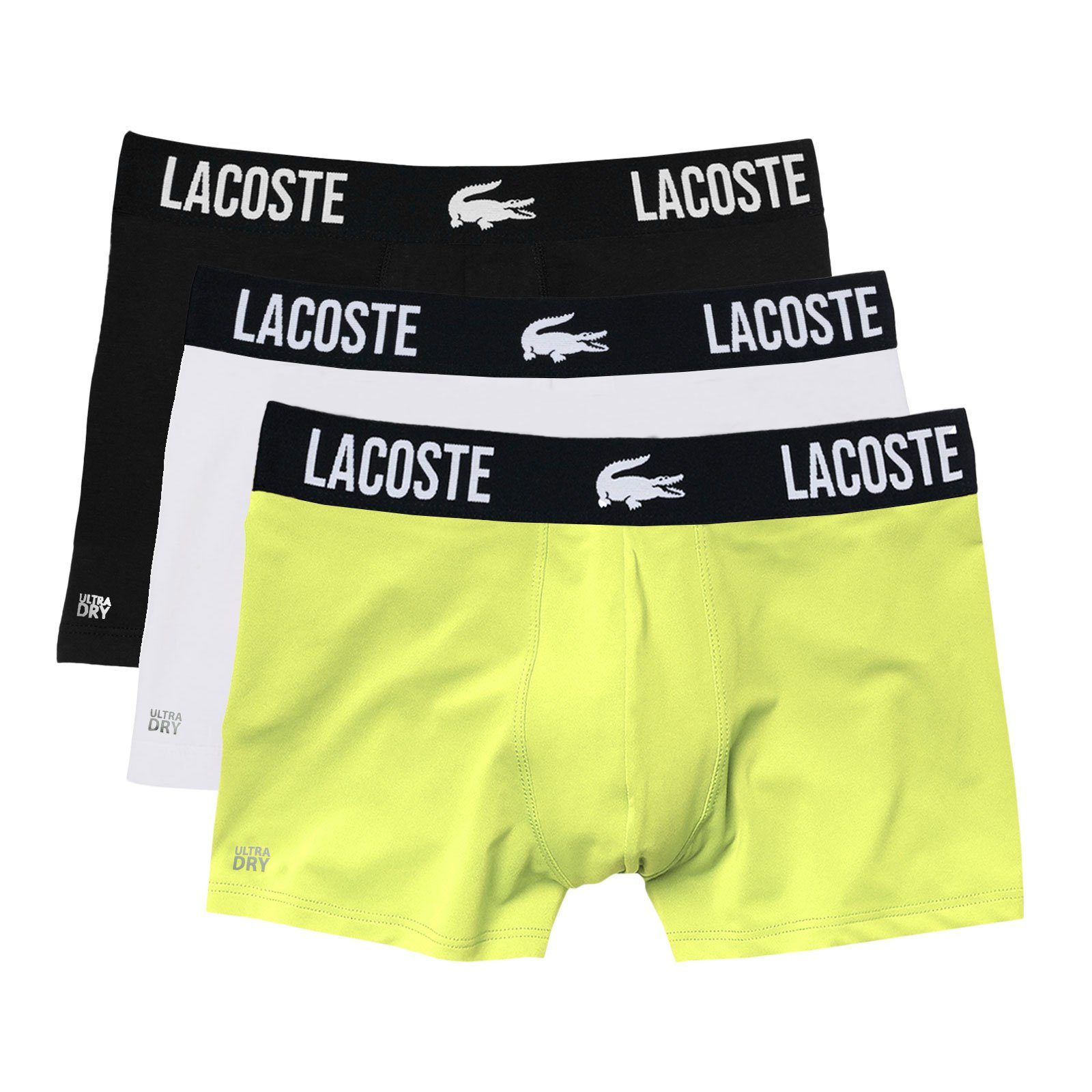 Lacoste Trunk 3er Pack Trunks (3-St., 3er Pack) mit LACOSTE-Schriftzug am Bund JIH black / white / lime