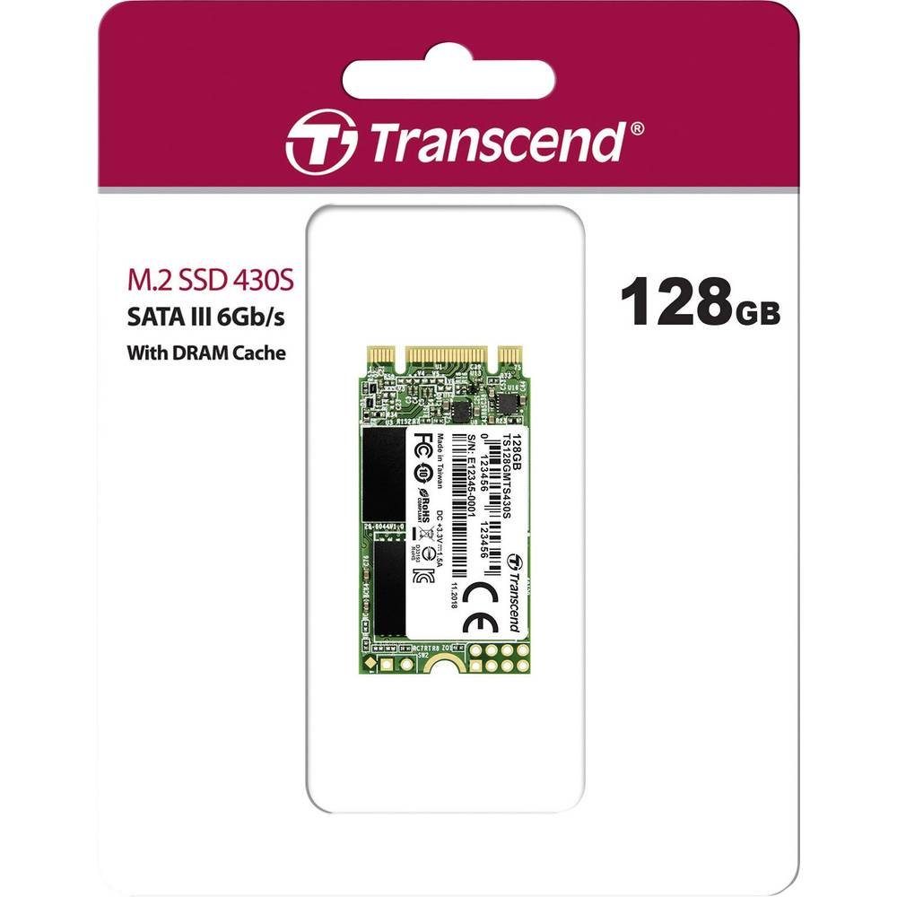 Transcend SSD M.2 128GB Retail TS128G TS128GMTS430S SSHD-Hybrid-Festplatte (128 GB)