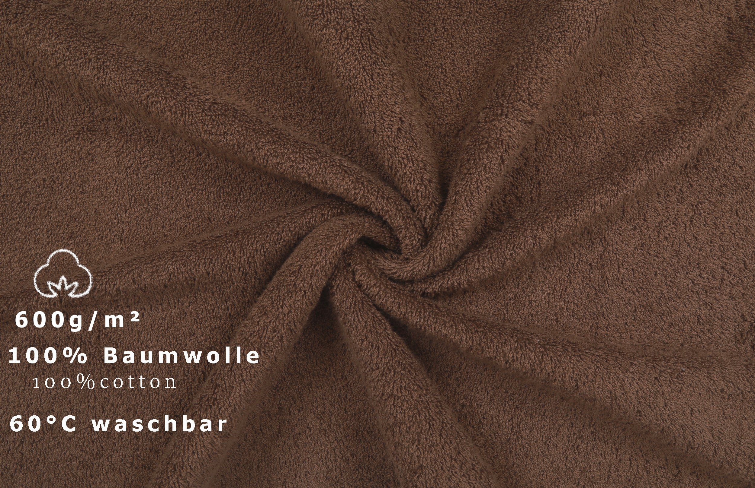 Betz Handtuch Set 5-TLG. Handtuch-Set Gold 1 Duschtuch 2 Handtücher 2 Seiftücher, 100% Baumwolle (Set, 5-St), Farbe nussbraun