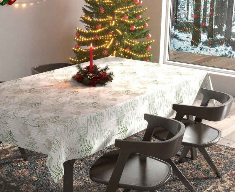 Beautex Tischdecke Wachstuchtischdecke abwischbar Tischdecke RUND ECKIG, Weihnachten (1-tlg)