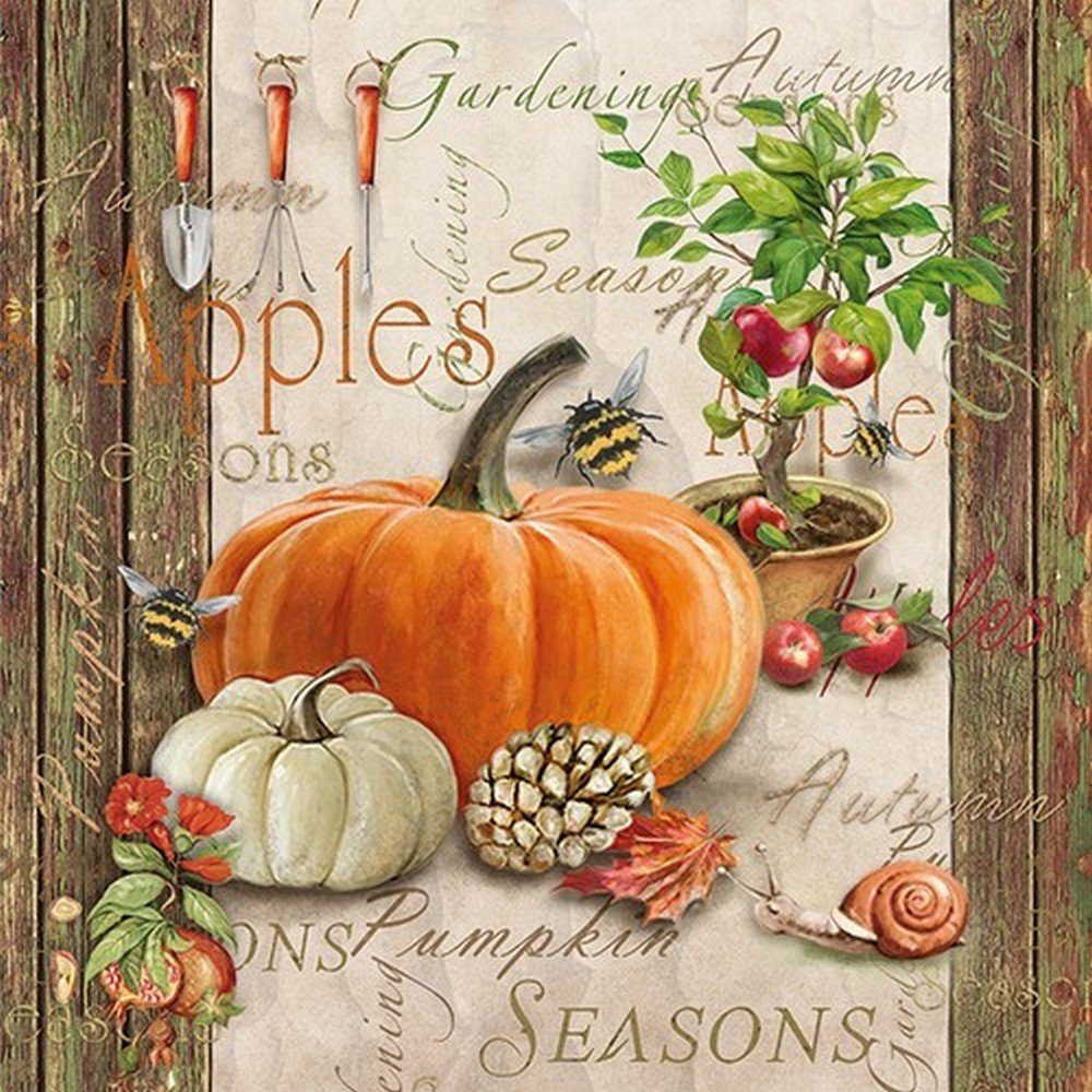 Ambiente Luxury Paper Products Papierserviette 20 Салфетки Autumn Gardening 33x33cm, (20 St)