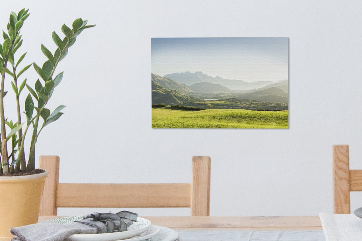 Wanddeko, OneMillionCanvasses® Fotodruck, Leinwandbilder, cm 30x20 Neuseeland (1 Leinwandbild Hügellandschaft St), Aufhängefertig, Wandbild