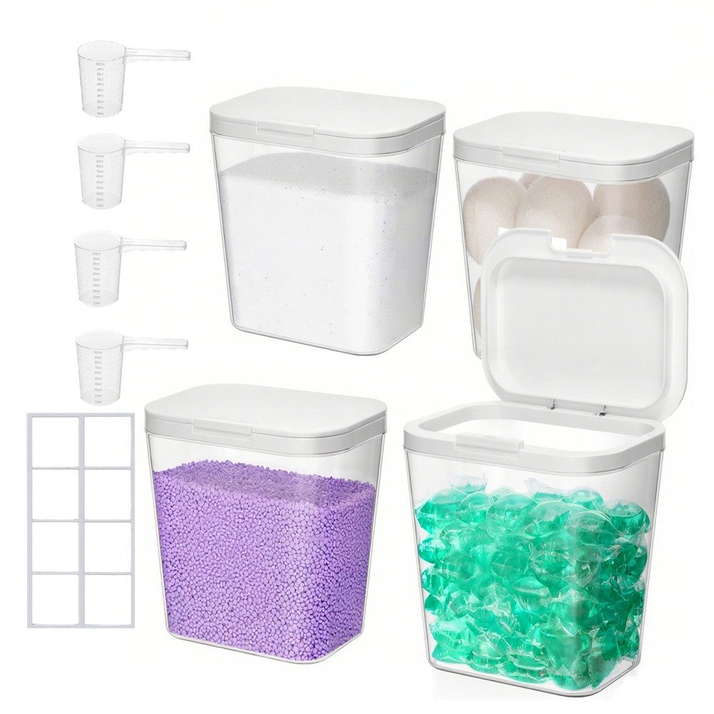 Lifewit Aufbewahrungsdose Wäsche Pods Behälter mit Etiketten und Löffeln (4 günstig online kaufen