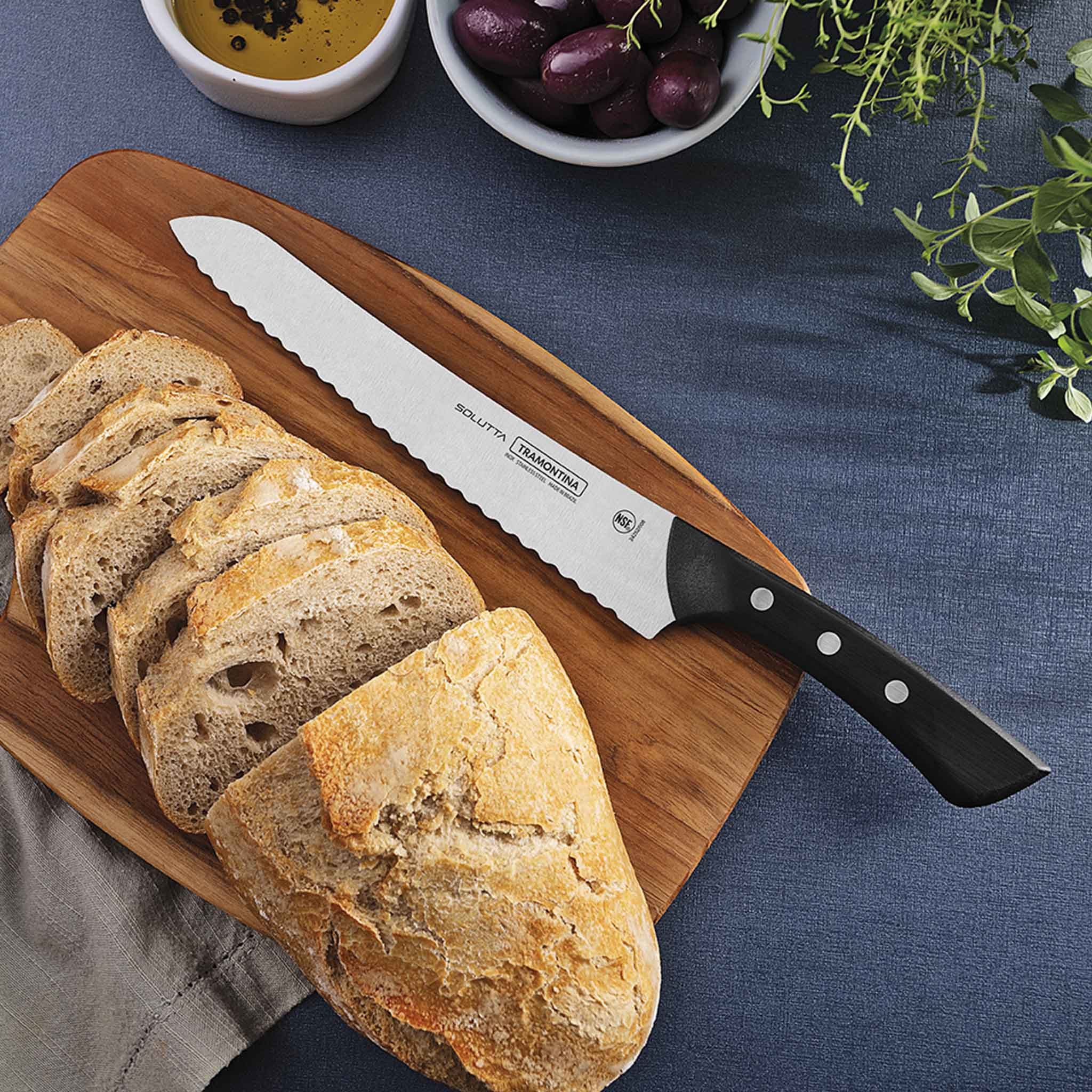 Tramontina Brotmesser SOLUTTA - Wellenschliff, rostfrei, Edelstahl, Klinge 20 cm, ergonomisch, spülmaschinenfest, rostfrei