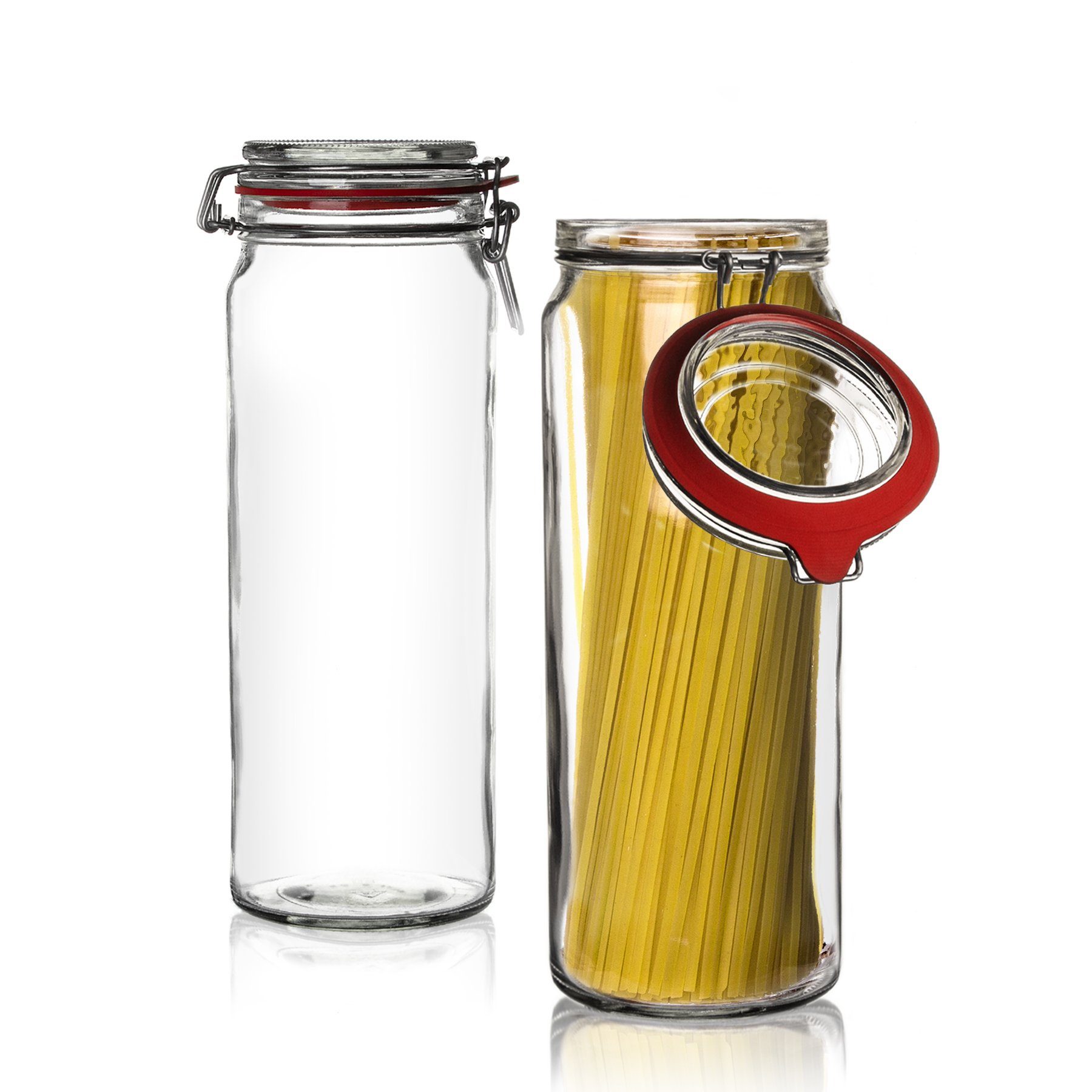 BigDean Vorratsglas 3er Set Vorratsgläser 2160ml, Glas, (Set, 3-tlg., Vorratsgläser), Vorratsgläser, Luftdicht, Lebensmittelecht, Glas Spülmaschinenfest