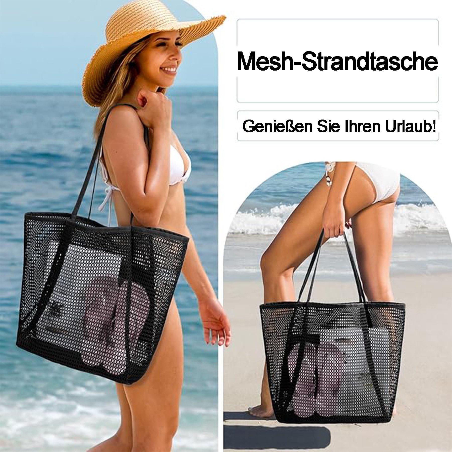 Mutig Strandtasche Strandtasche Groß, XL Handtasche mit Reißverschluss, Poo günstig online kaufen