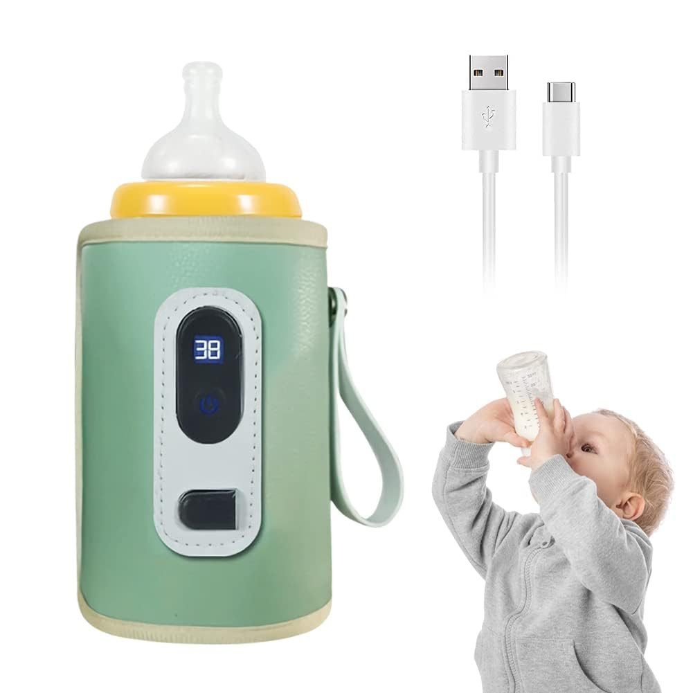 Coonoor Babyflaschenwärmer Tragbarer Baby Flaschenwärmer,USB Flaschenwärmer, Einstellbare Temperatur Babyflaschenwärmer