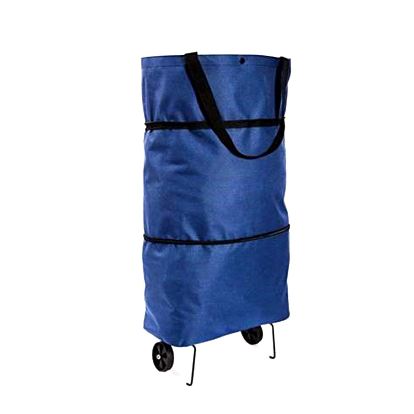 HAC24 Einkaufstrolley 2in1 Einkaufstasche und Einkaufsroller Trolley Tragetasche, 26 l, Blau mit Einklappbare Räder mit Standfüße