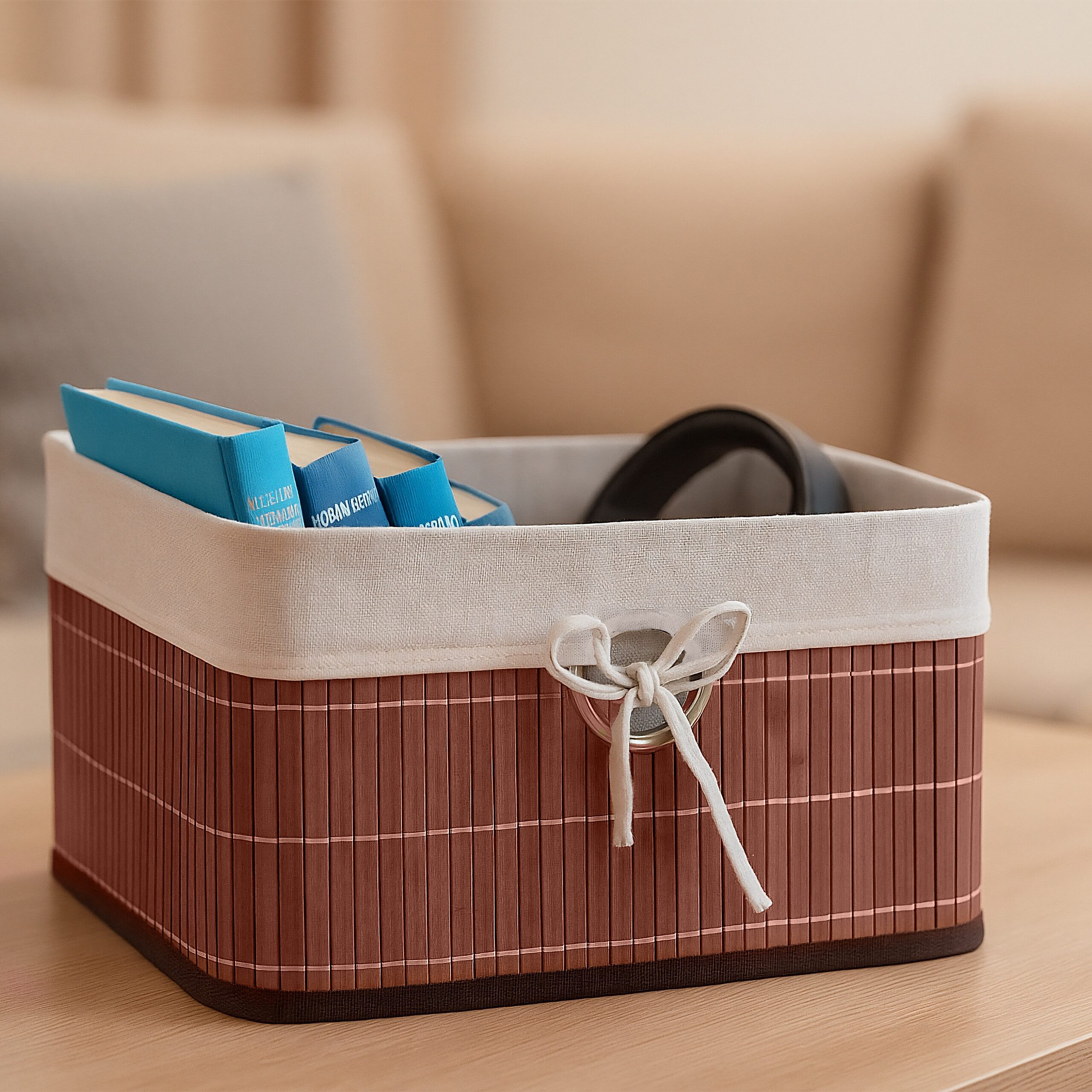 relaxdays Regalkorb Aufbewahrungskorb Set aus Bambus (2 St), braun günstig online kaufen