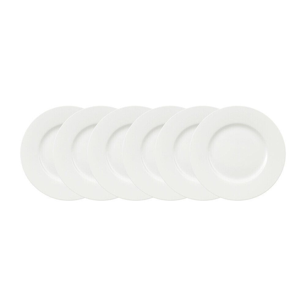 Villeroy & Boch Frühstücksteller Frühstücksteller 22 cm Royal weiß 6-tlg., Frühstücksteller, Dessertteller, Kuchenteller, Ø22cm, Bone Porcelain