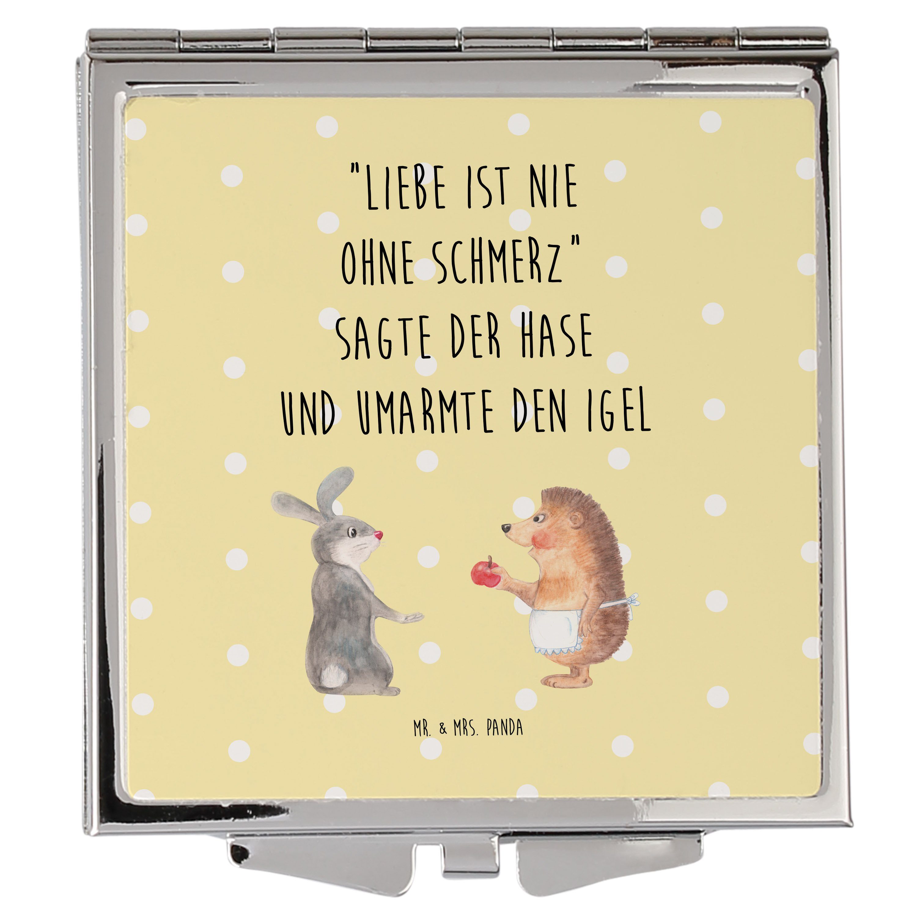 Mr. & Mrs. Panda Kosmetikspiegel Liebe ist nie ohne Schmerz Gelb
