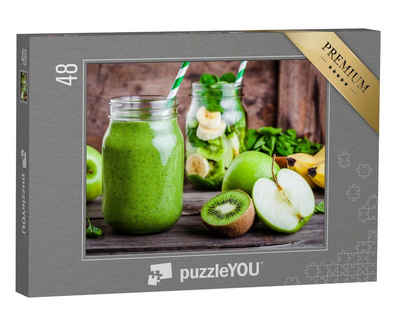 puzzleYOU Puzzle Vitaminbombe: Grüner Smoothie im Glas, 48 Puzzleteile, puzzleYOU-Kollektionen Obst, Essen und Trinken