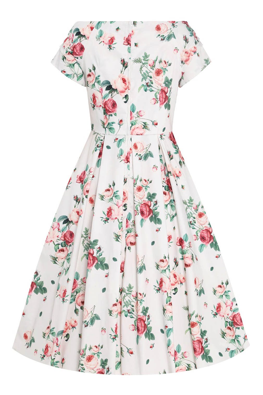 Dolly and Dotty A-Linien-Kleid Lily White & Cream Roses Off-Shoulder Vintag günstig online kaufen