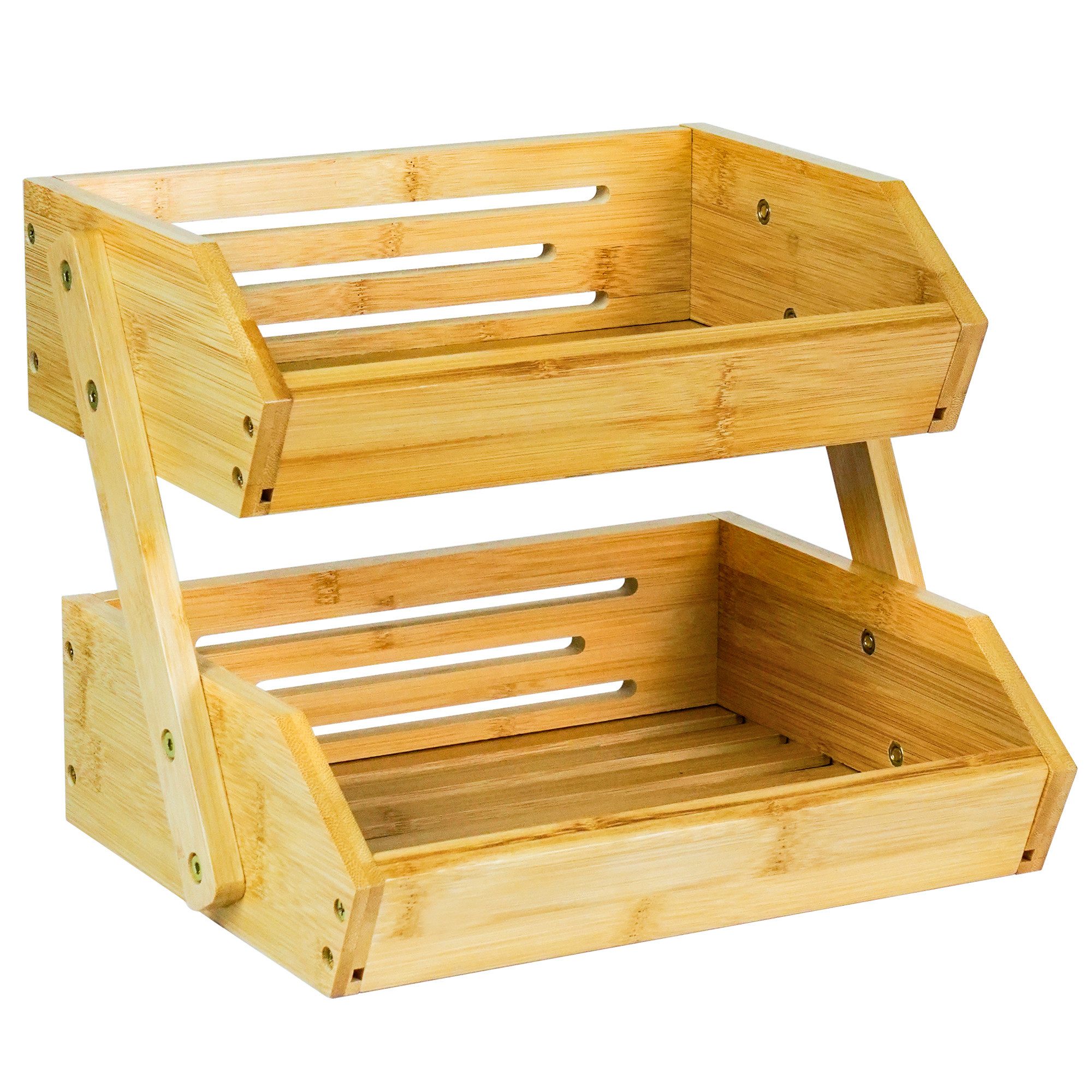 AdelDream Obstschale Bambus-Obstkorb,Servierkorb, Obstschale und Snack-Ausstellungsständer