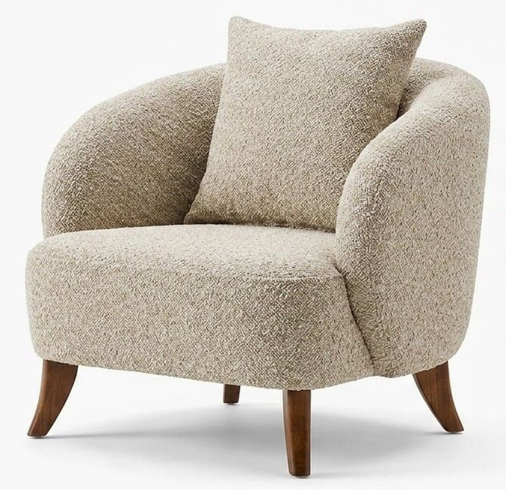 JVmoebel Loungesessel Sessel Moderner Stil Beigе Luxuriöse Bequem Stilvoll Minimalistisch (1-St), Made in Europa