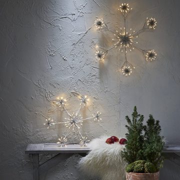 MARELIDA LED Dekolicht LED Schneeflocke Wanddeko Weihnachten Winter 144LED 60cm Außen weiß, LED Classic, warmweiß (2100K bis 3000K)