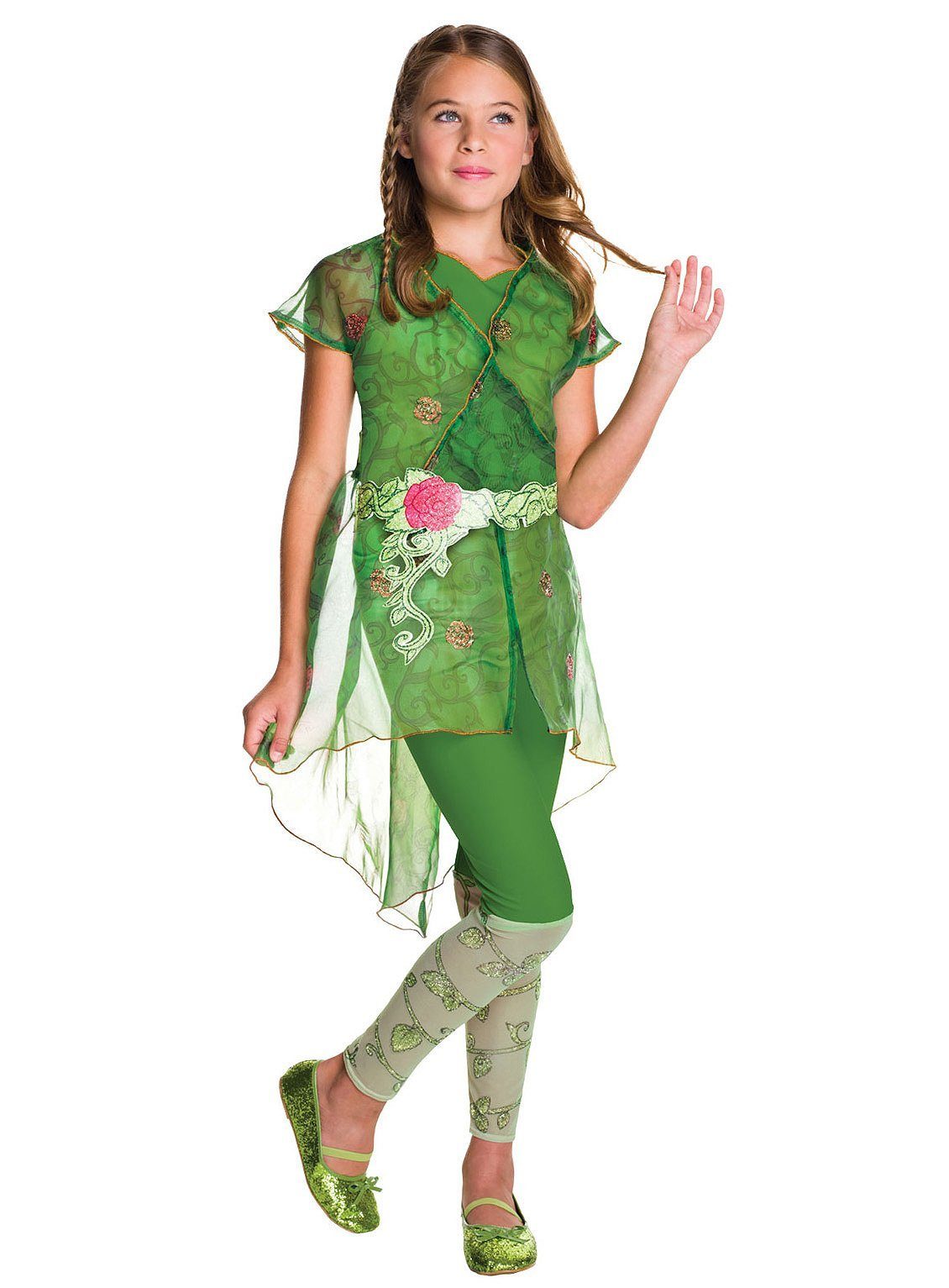 Rubie´s Kostüm DC Superhero Girls Poison Ivy Kostüm für Kinder, Hochwertiges Kostüm der Superheldin aus der Animationsserie