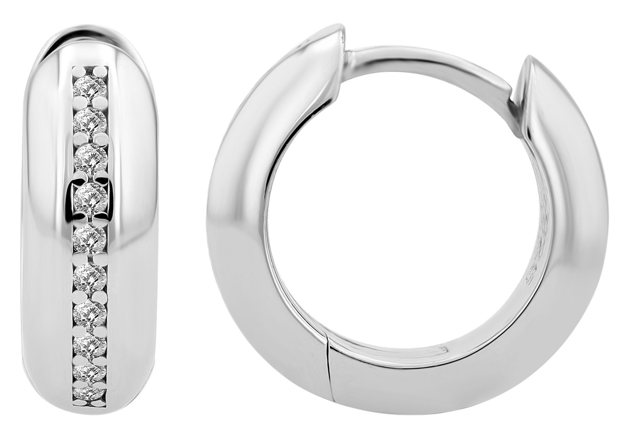 Adelia´s Klappcreolen Ohrringe – Klappcreole aus 925 Silber mit Zirkonia, Perfekt als Geschenk für besondere Menschen