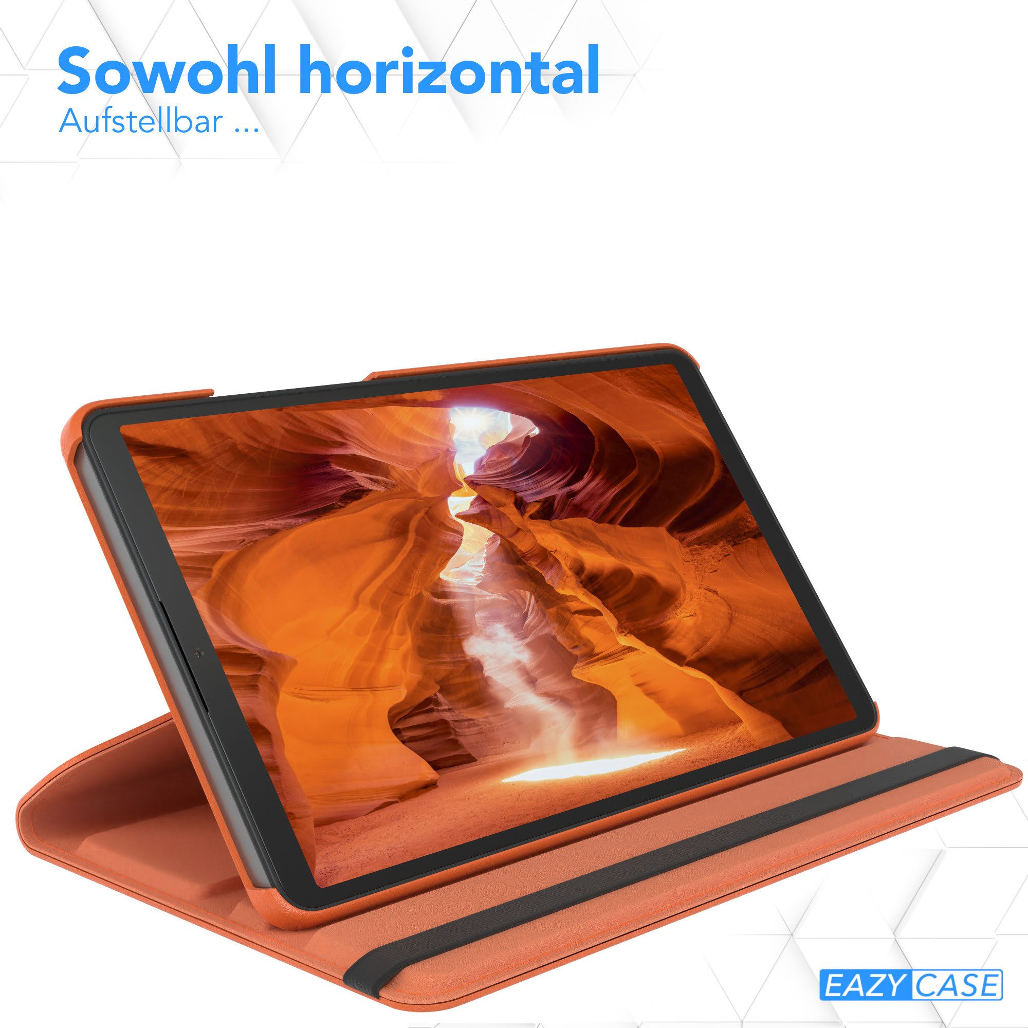 EAZY CASE Tablet-Hülle Rotationcase für Samsung Galaxy Tab A11 8,7 Zoll, Tabletschutz robust magnetisch verstellbar Klappetui mit Deckel Orange – Bild 4 von 5