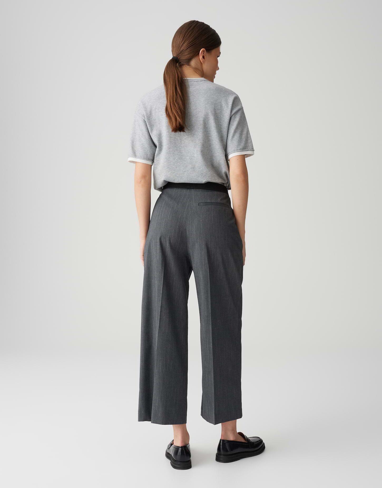 OPUS Culotte MOZY LANE mit feinem Nadelstreifen Cropped, französische Eingrifftaschen, elastischer Gummibund