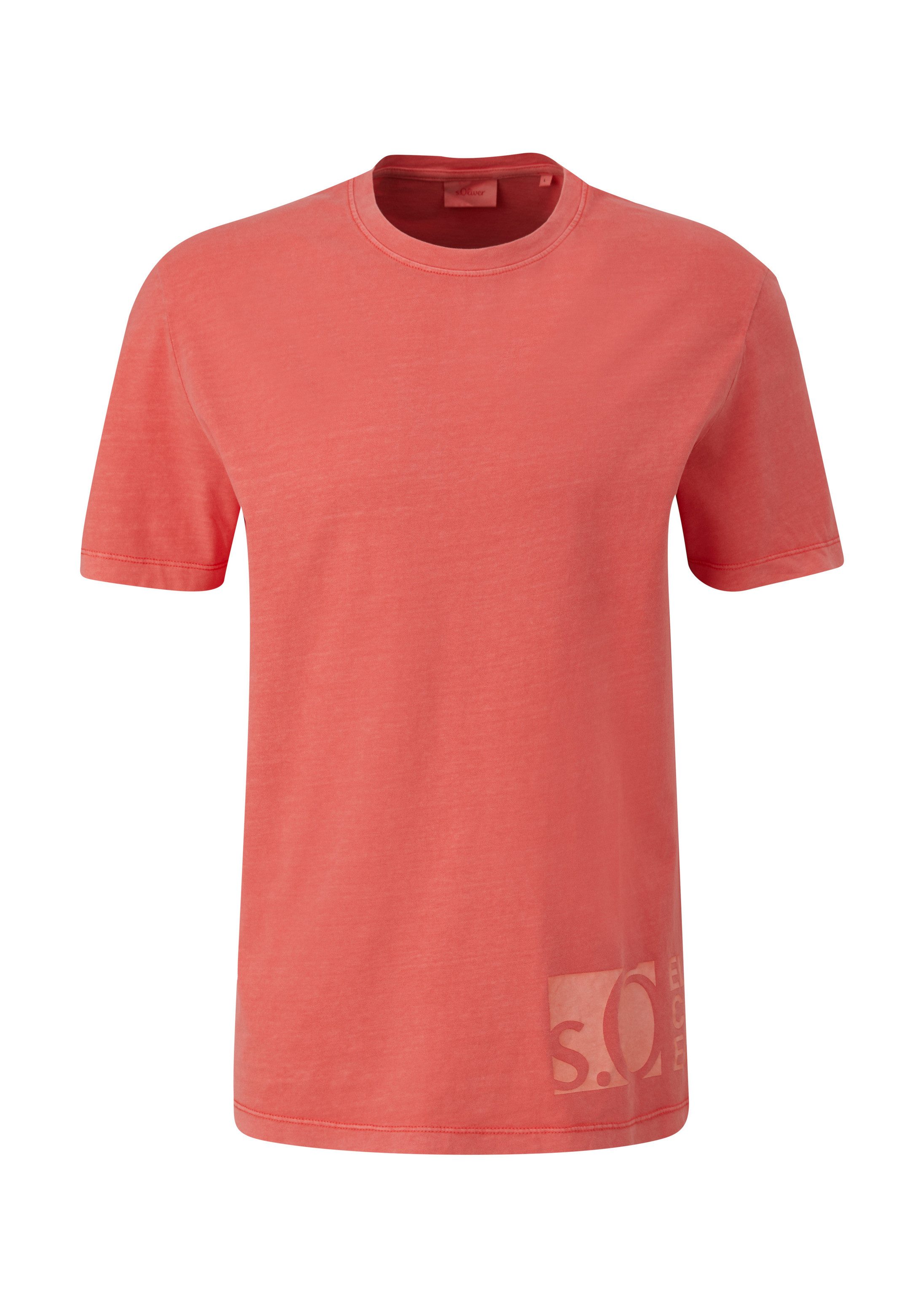 s.Oliver Kurzarmshirt T-Shirt T-Shirt mit Label-Print