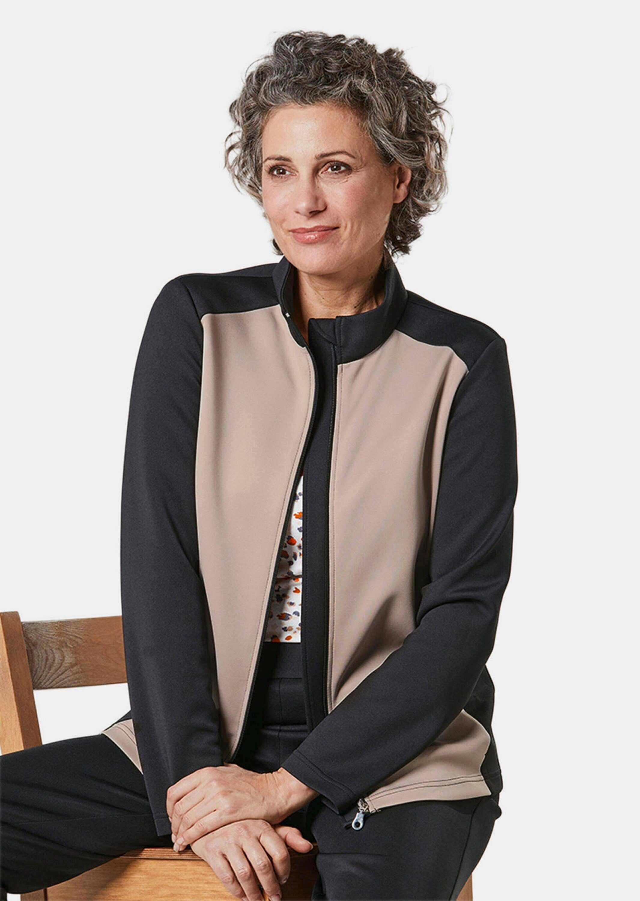 GOLDNER Shirtjacke Leichte Freizeitjacke mit Stehkragen und Reißverschluss
