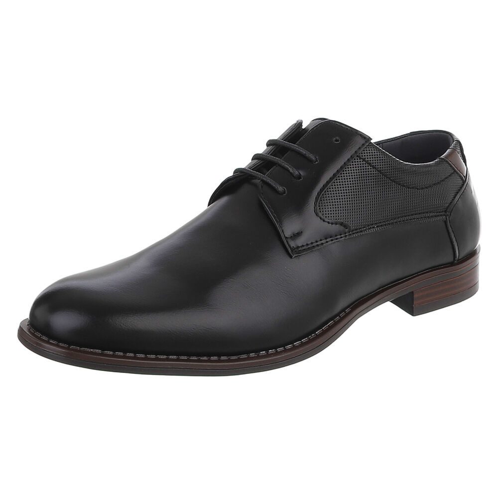 Coolwalk Herren Schnürschuh in Lederoptik mit Blockabsatz Schnürschuh (91917965) Blockabsatz Business-Schuhe in Schwarz