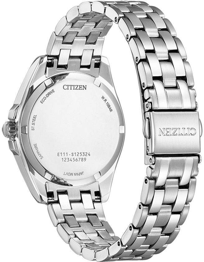 Citizen Solaruhr EO1210-83A, Armbanduhr, Damenuhr, Edelstahlarmband, bis 10 bar wasserdicht, Datum