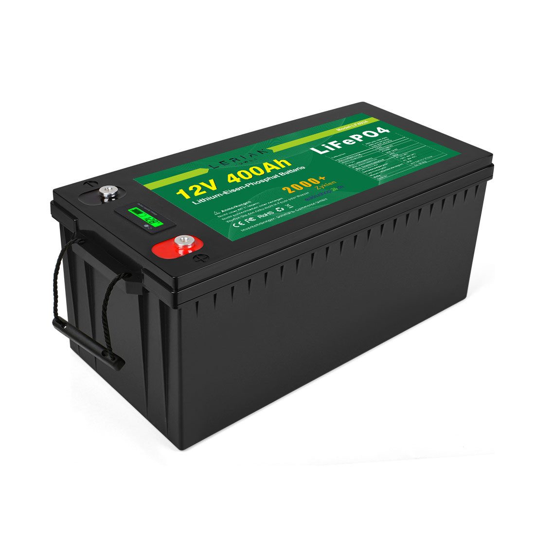 LERIAN POWER LiFePO4 Akku 12V 400Ah 200A LFP Batterie für Camping Boot Solar Akku