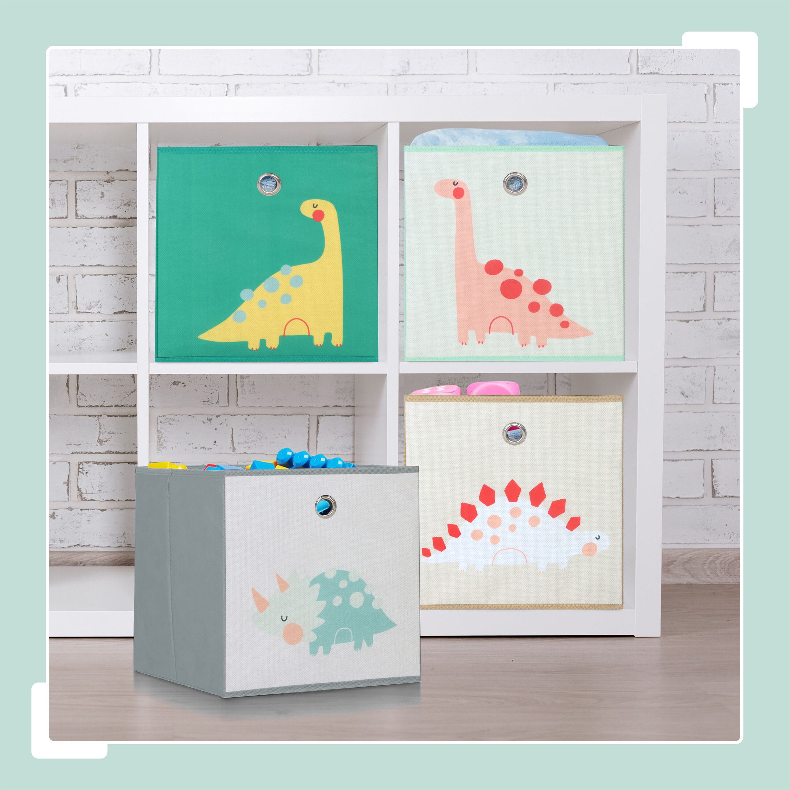 relaxdays Faltbox Kinder Aufbewahrungsboxen im 4er Set, D