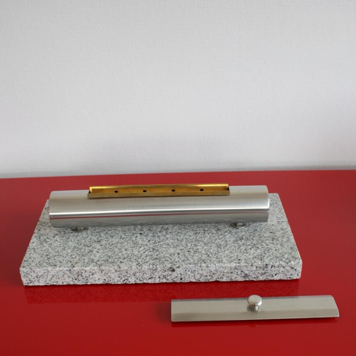 Tischfeuer Tischfeuer (Stück) Edelstahl Granit-Sockel mit 440s 440s grauem MODENA