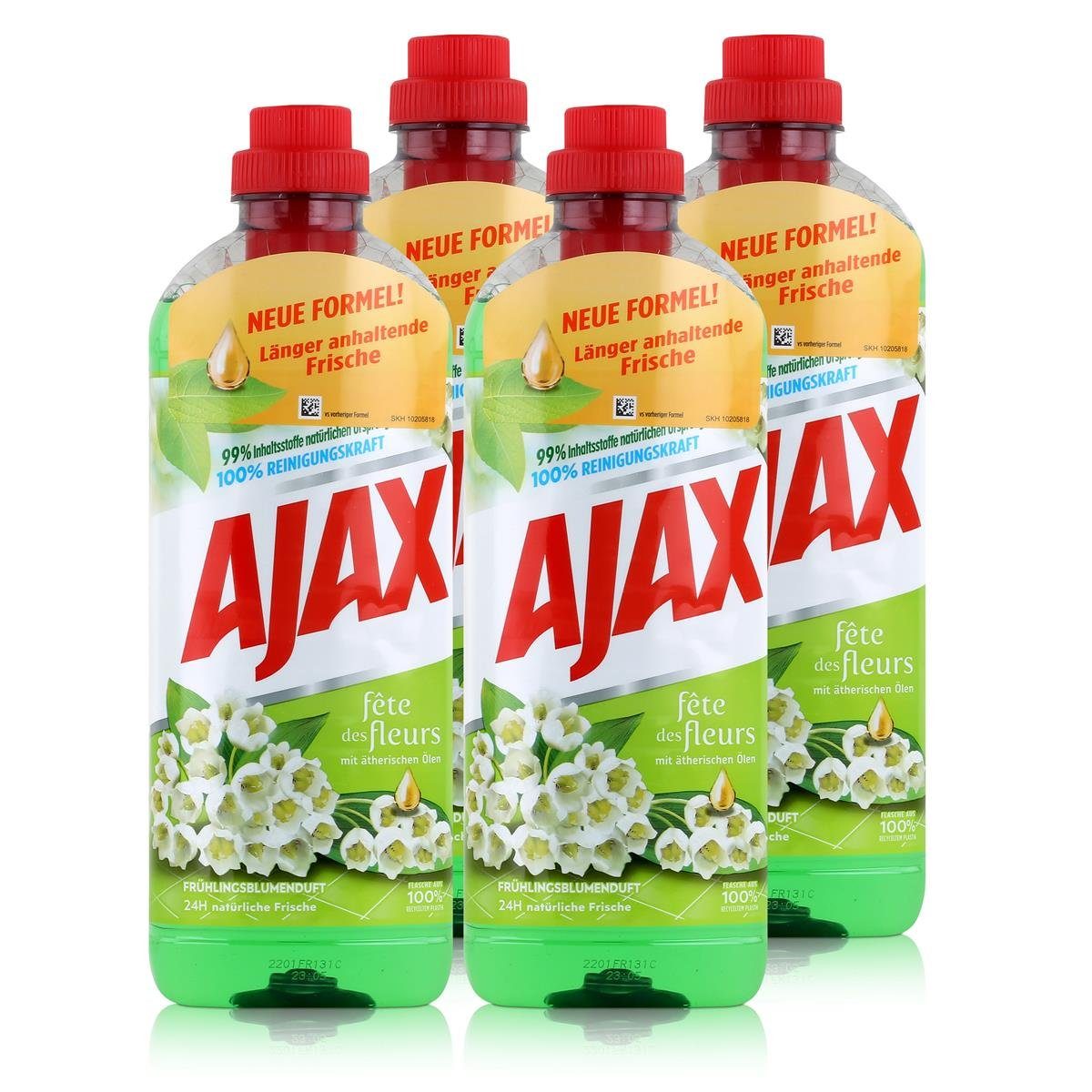 AJAX Ajax Allzweckreiniger Frühlingsblume 1 Liter - Bodenreiniger (4er Pack Allzweckreiniger | Allzweckreiniger
