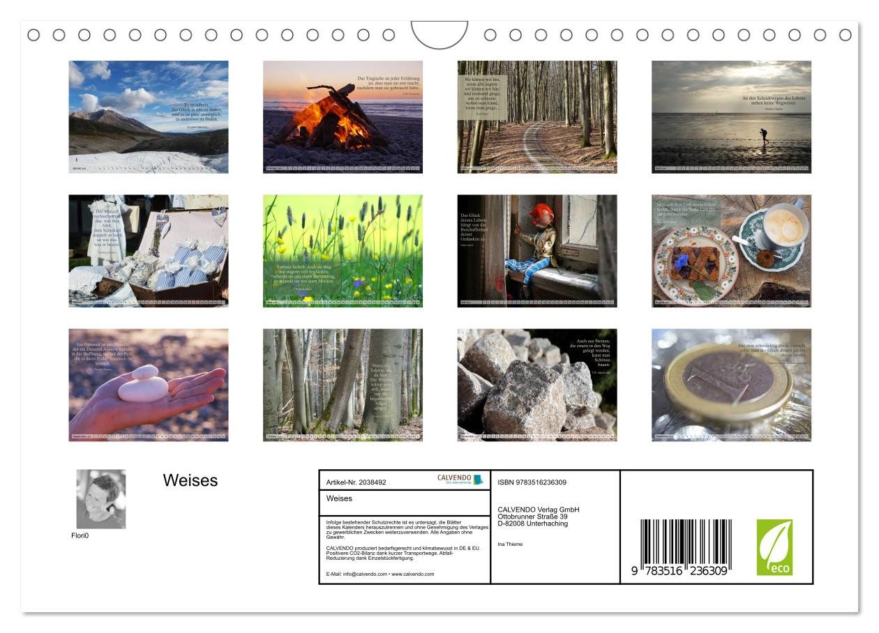 Thumbnail - CALVENDO Wandkalender Weises (Wandkalender 2026 DIN A4 quer), CALVENDO Monatskalender