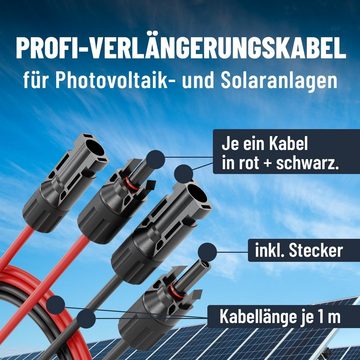 ABSINA 2x 1 Meter Solarkabel 4mm2 H1Z2Z2-K schwarz & rot - PV Kabel 4mm2 Solarkabel, (100 cm)