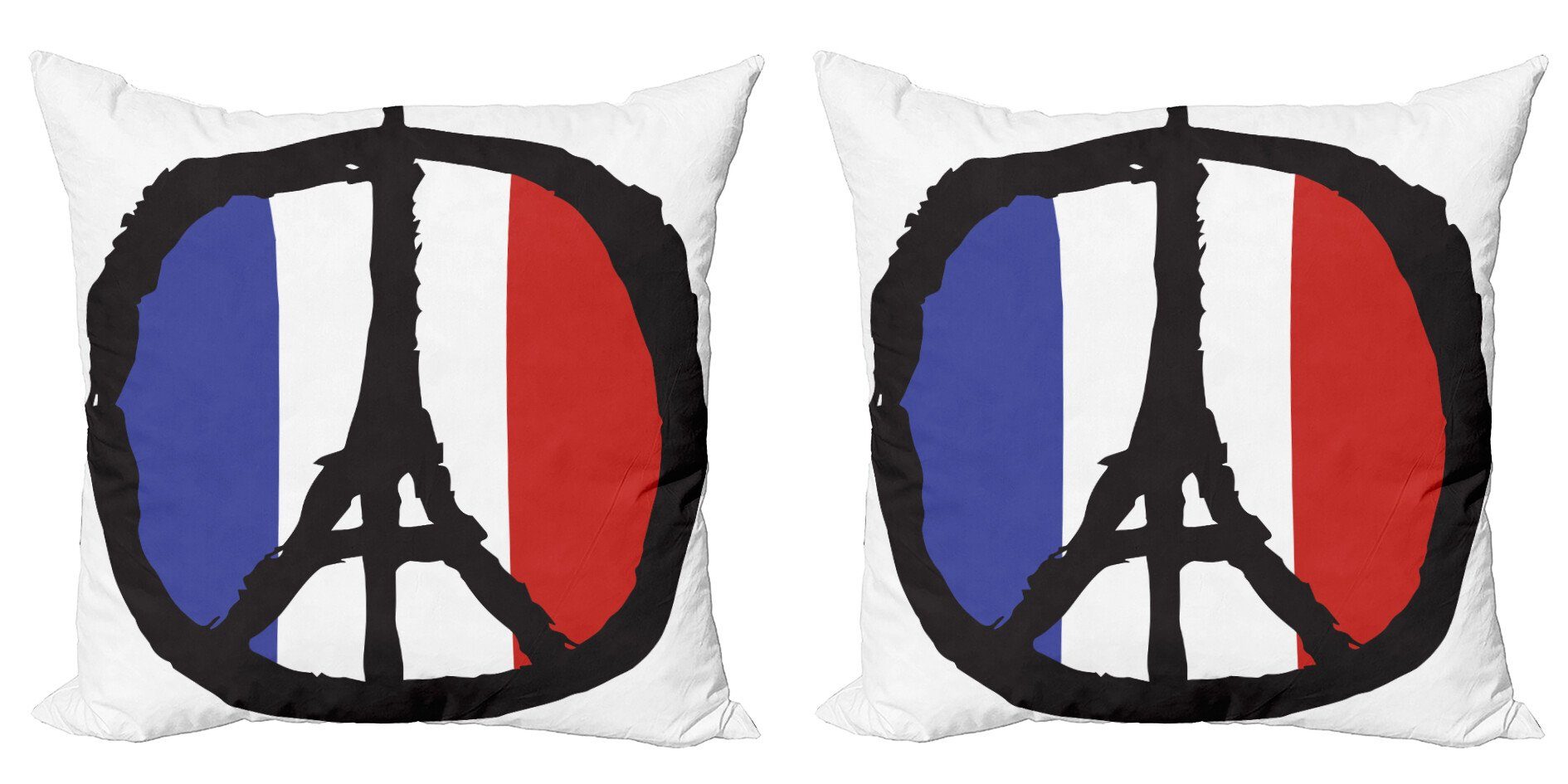 Kissenbezüge Modern Accent Doppelseitiger (2 Digitaldruck, Runde Abakuhaus Eiffelturm Bold Stück)