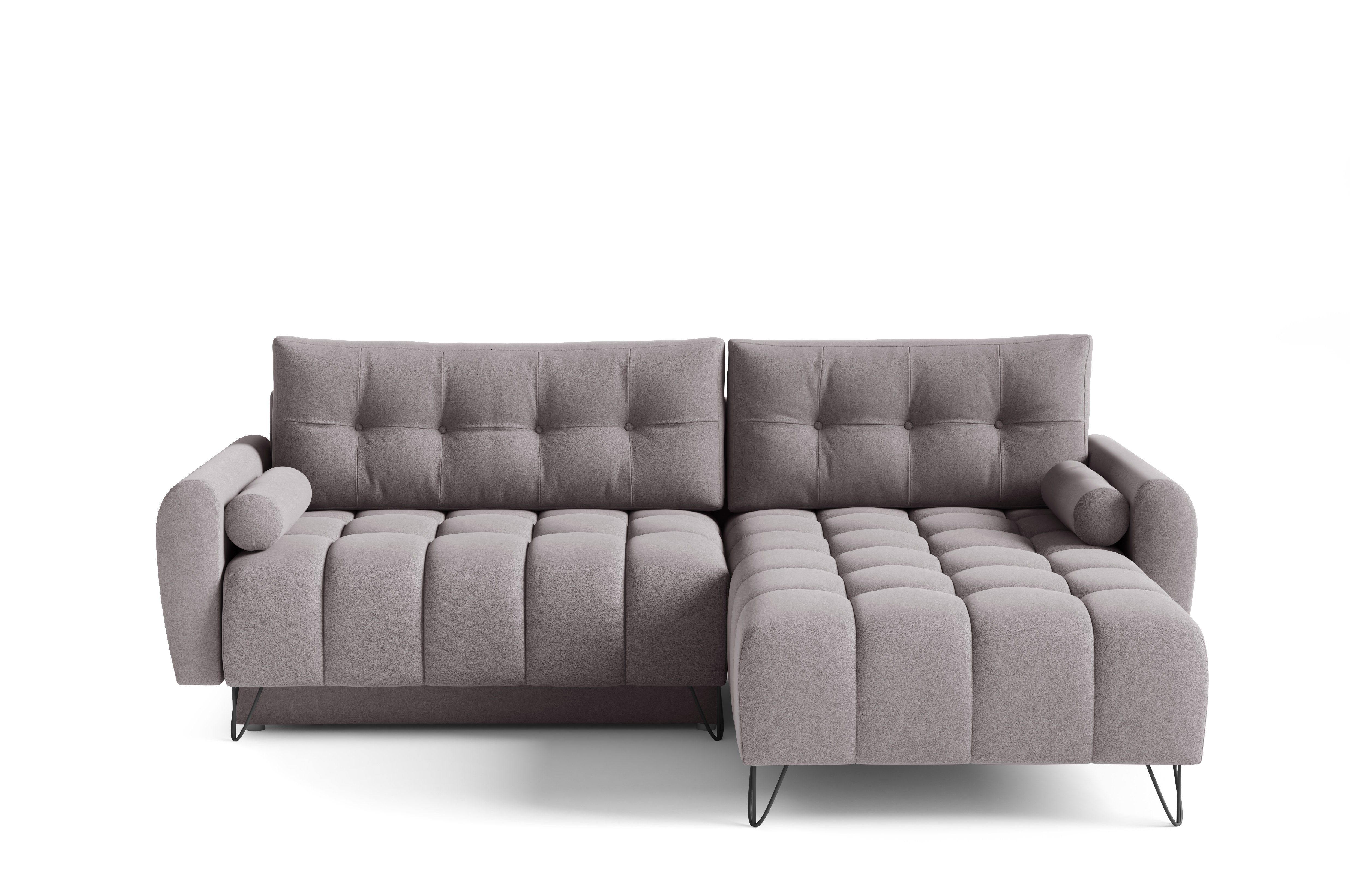 Wohnzimmergarnitur Sofagarnitu Couch Bettkasten Ecksofa Bettzeugablage (BxHxT): Elegante und Ecke OHIO, L-förmiges mit Schlaffunktion MOEBLO 245x176x94 cm, - Schlaffunktion mit