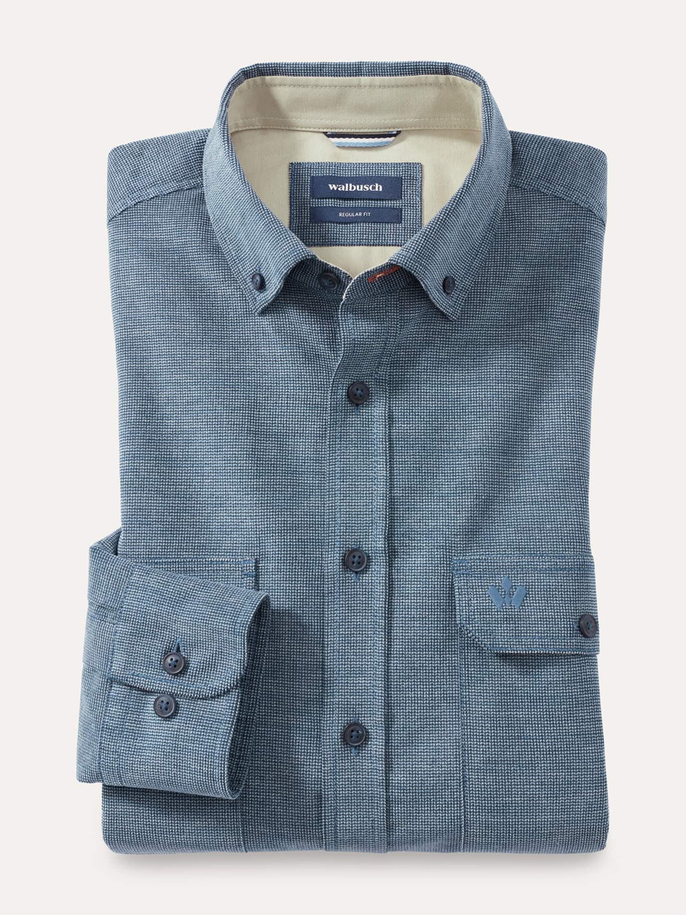 Walbusch Hemdjacke Herren Soft-Cord Overshirt Regular Fit Langarm Baumwolle Waffelcord-Cordhemd, weich & wärmend, Kent-Kragen, waschmaschinenfest