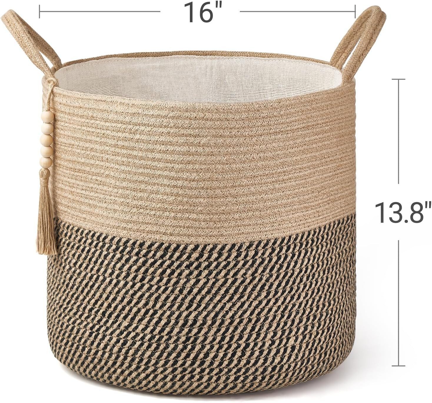 FELIXLEO Aufbewahrungskorb Gewebter Aufbewahrungskorb, Gelb und Schwarz, 40 günstig online kaufen