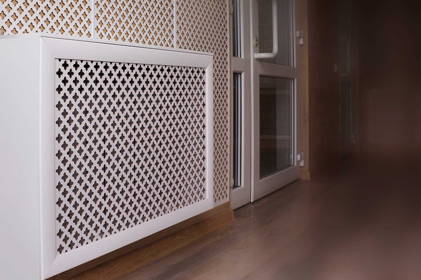 Hexim Heizungsverkleidung, Zubehör für Zubehör für Heizkörperverkleidungen, Obere und seitliche Abdeckungen & Halterung (150x17cm Oberblende) Heizkörperverkleidung zum hängen