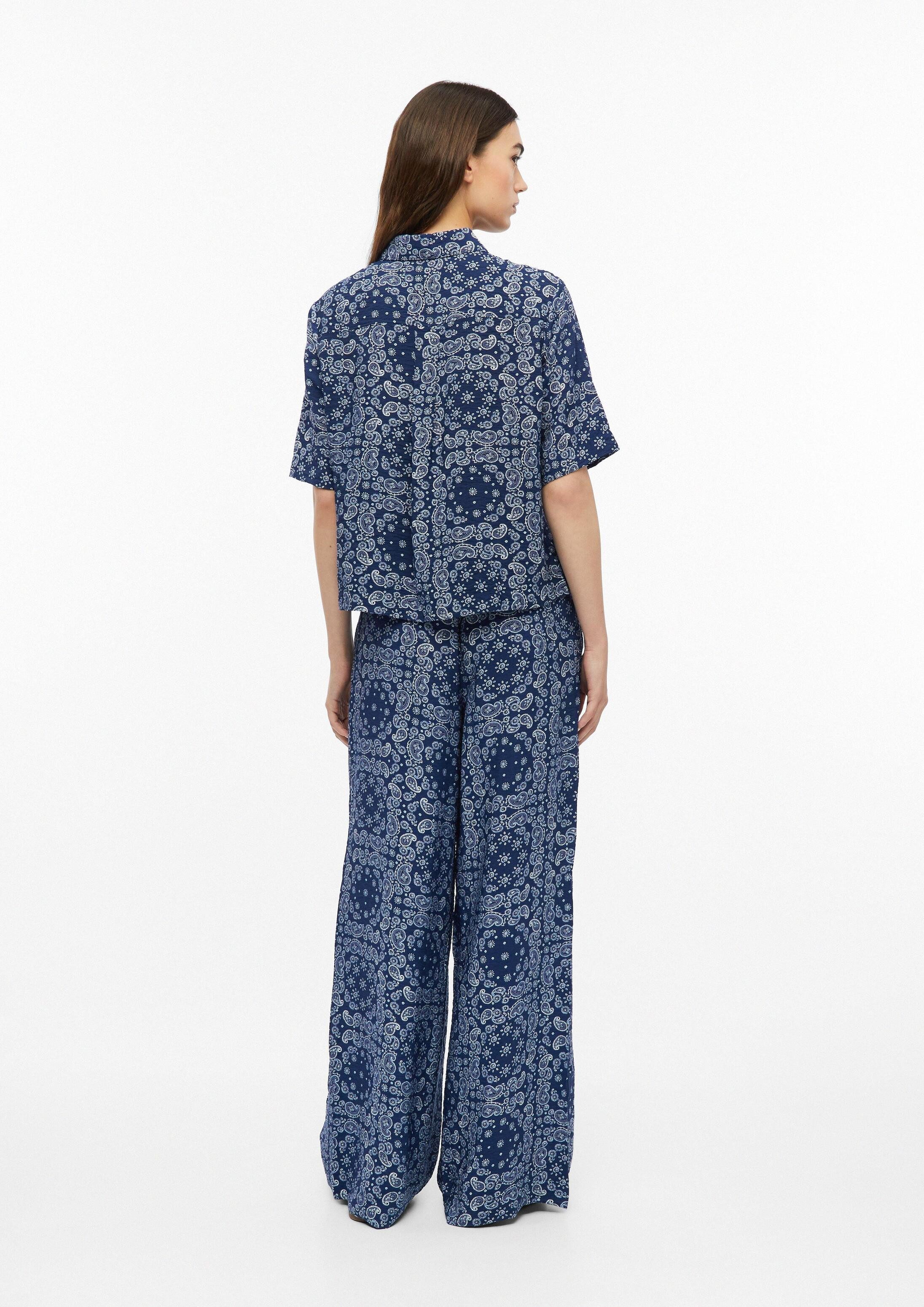 s.Oliver Kurzarmbluse Bluse Strukturierte Viskosemix-Bluse im Boxy Fit