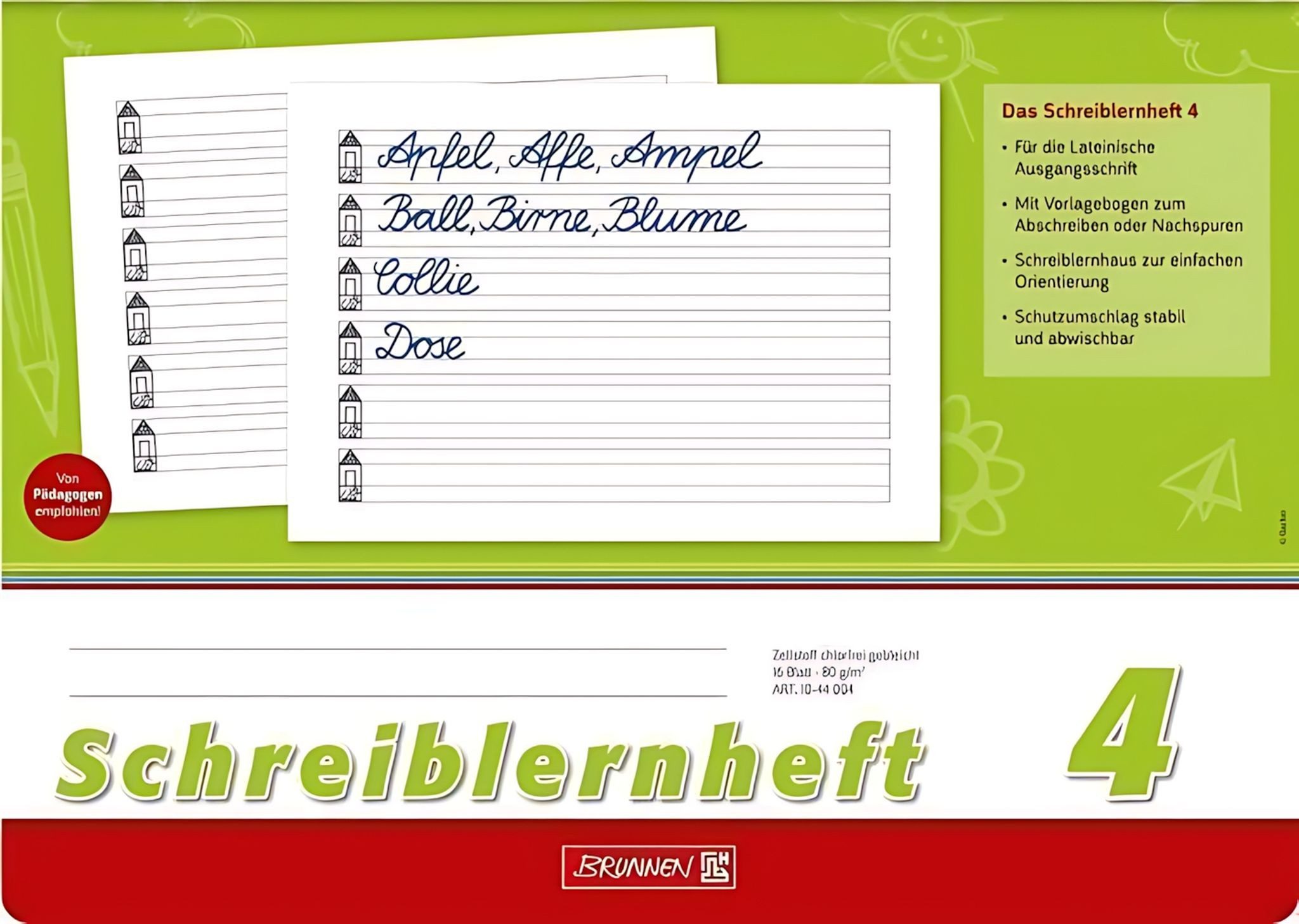 Schulheft BRUNNEN Schreiblernheft A4 quer Nr.4 1044004