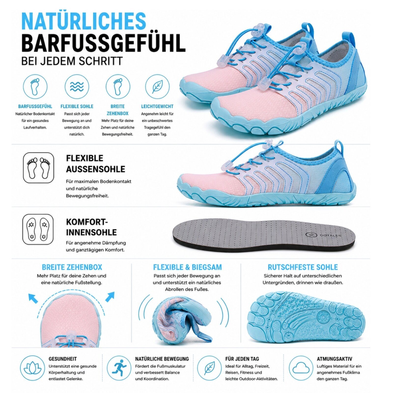 DOTALES Flexstep Barfußschuhe Damen & Herren Barfußschuhe Barfußschuh Minimalschuhe