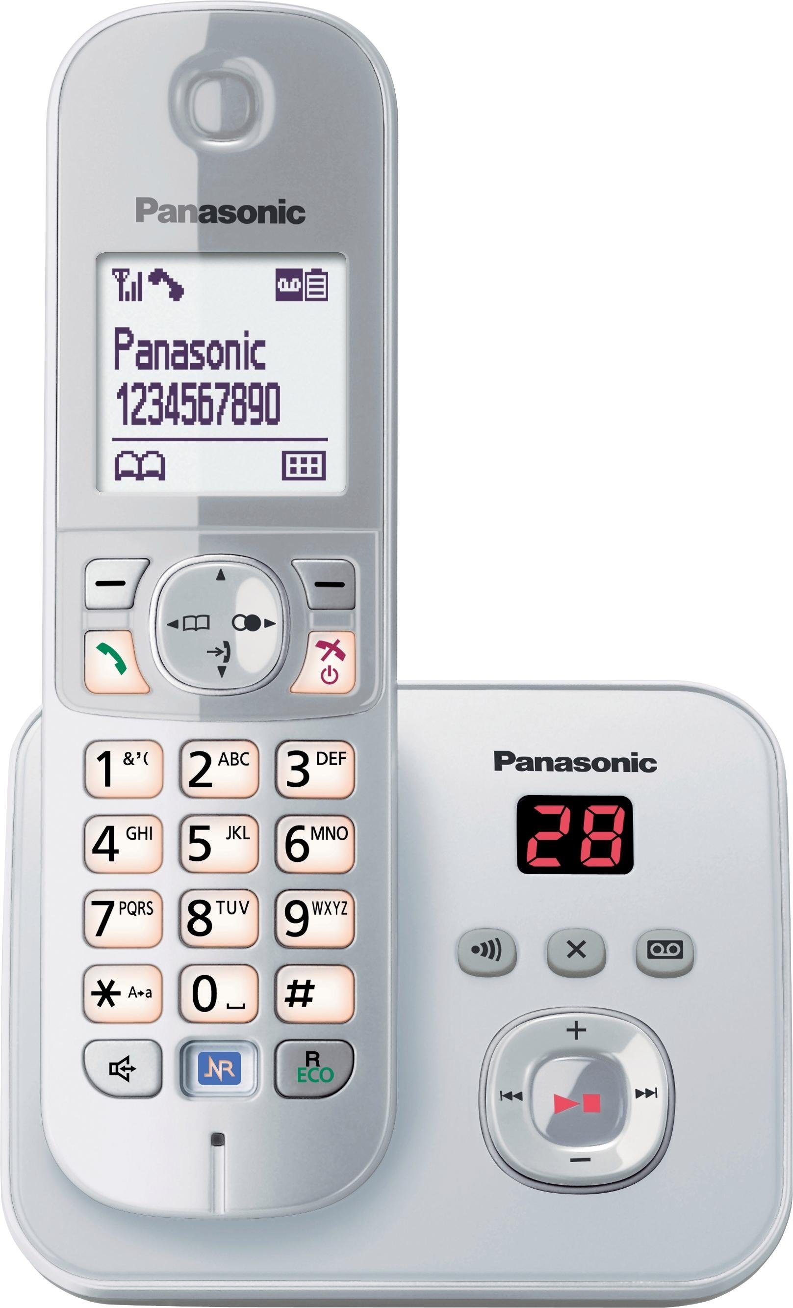 Panasonic KX-TG6821G Schnurloses DECT-Telefon polyphone 1, 10 (Mobilteile: Anrufbeantworter), mit + Klingentöne Klingelmelodien 30