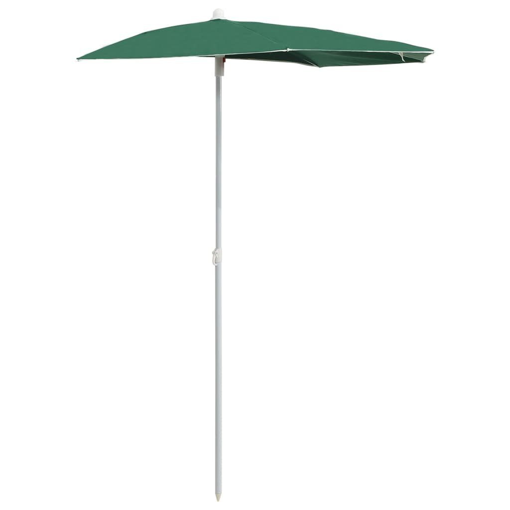 furnicato Sonnenschirm Halb-mit Mast 180x90 cm Grün, LxB: 90x180 cm