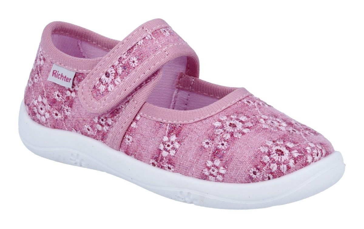 Richter Mia Hausschuh Klettschuh, Kindergartenschuh, mit Label, Größenschablone zum Download
